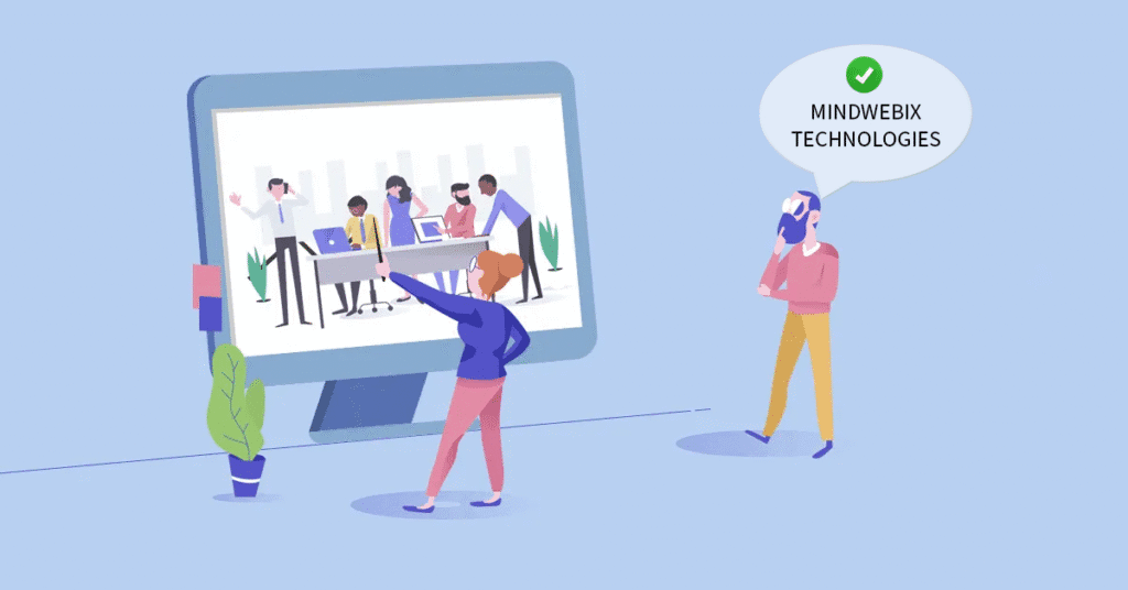 Team collaboration and technology discussion - Choose MindWebix Technologies