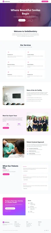 Family Dental Clinic portfolio website design by Mindwebix USA