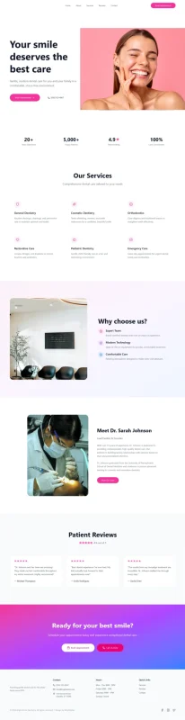 Dental Clinic portfolio website design by Mindwebix USA