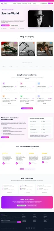 Optical lab portfolio website design by Mindwebix USA