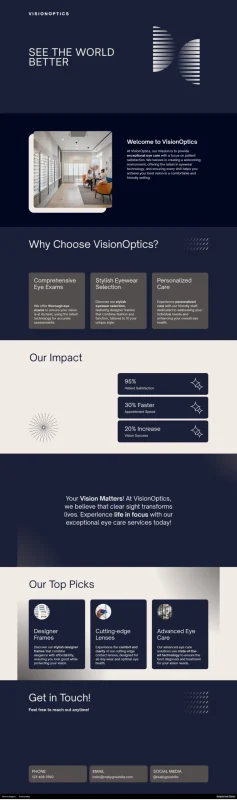 Optical lab portfolio website design by Mindwebix USA